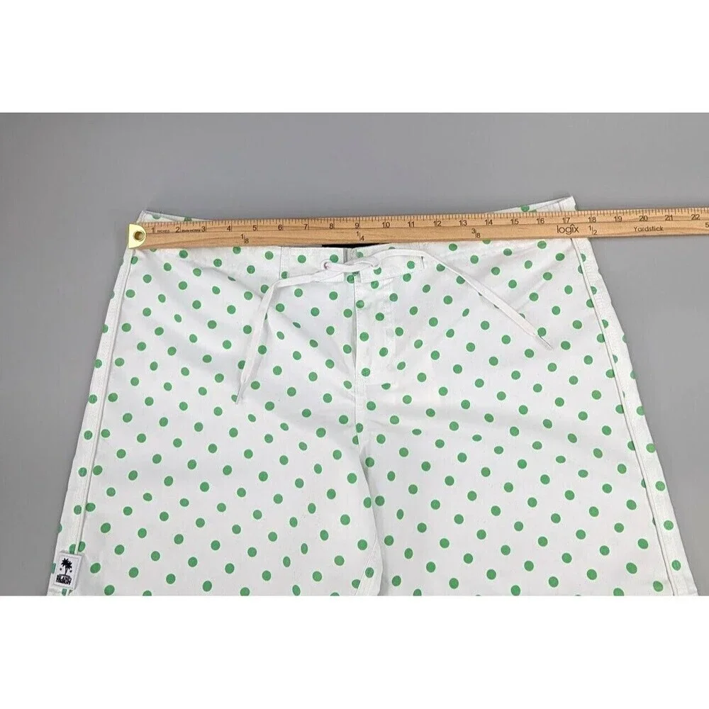 Womens Board Shorts Medium Green‎ Polka Dots Caribe Island Company Beach Surf